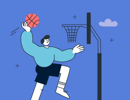 a man plays basketball an illustration of EHR integration